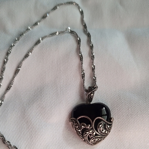Sterling Silver Heart Necklace - Picture 3 of 3